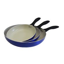 Vendedor de Amazon 3 piezas cerámica no Stick Frypan Set Azul